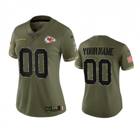 Tröjor Kansas City Chiefs Custom Olive 2022 Salute To Service Limited - Dame Tröjor Kansas City Chiefs Custom Olive 2022 Salute To Service Limited - Dame